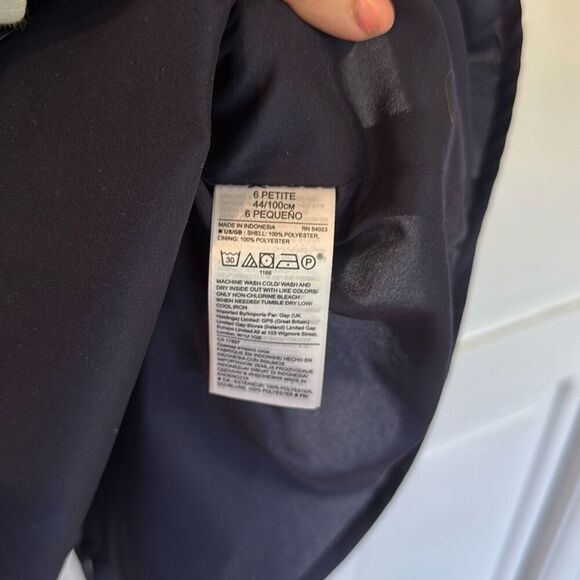 Banana republic sundress navy polka dot fit and flare chiffon dress 6petite - Picture 8 of 15